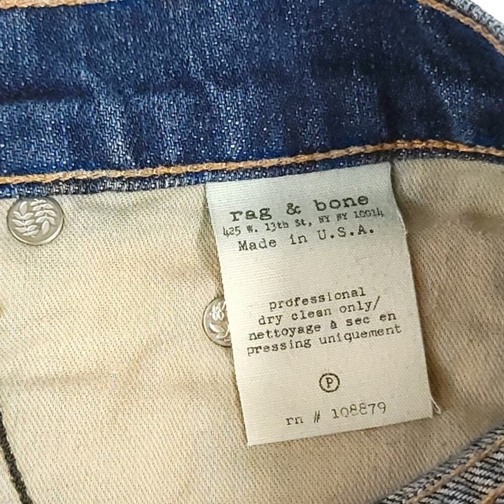 Rag & Bone Mila Denim Shorts In Sheffield Distressed Cut Off Style Medium Wash - Picture 7 of 11